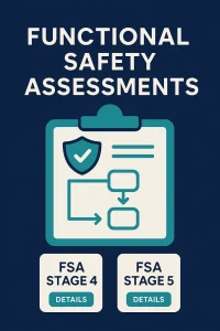 Vertical infographic for Functional Safety Assessments focused on FSA Stages 4 and 5.