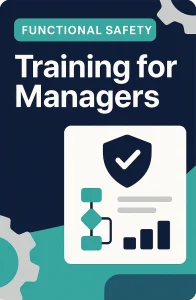 Vertical infographic titled “Training for Managers” with a shield and bar chart icons.