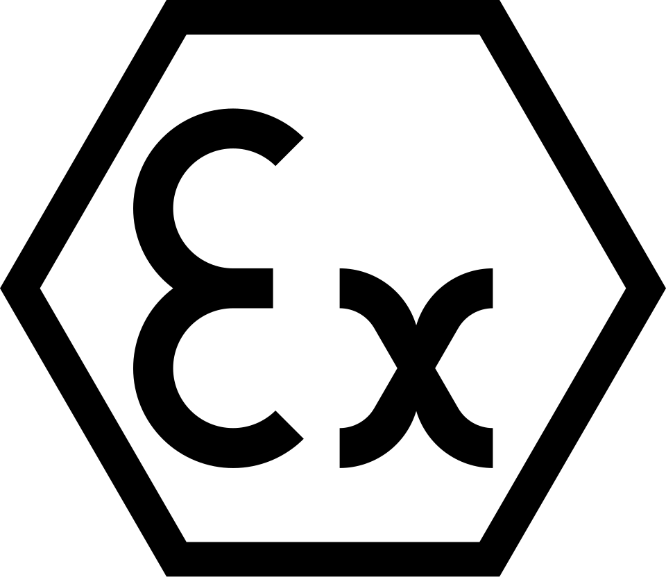 The Ex explosion protection mark used on ATEX-certified equipment
