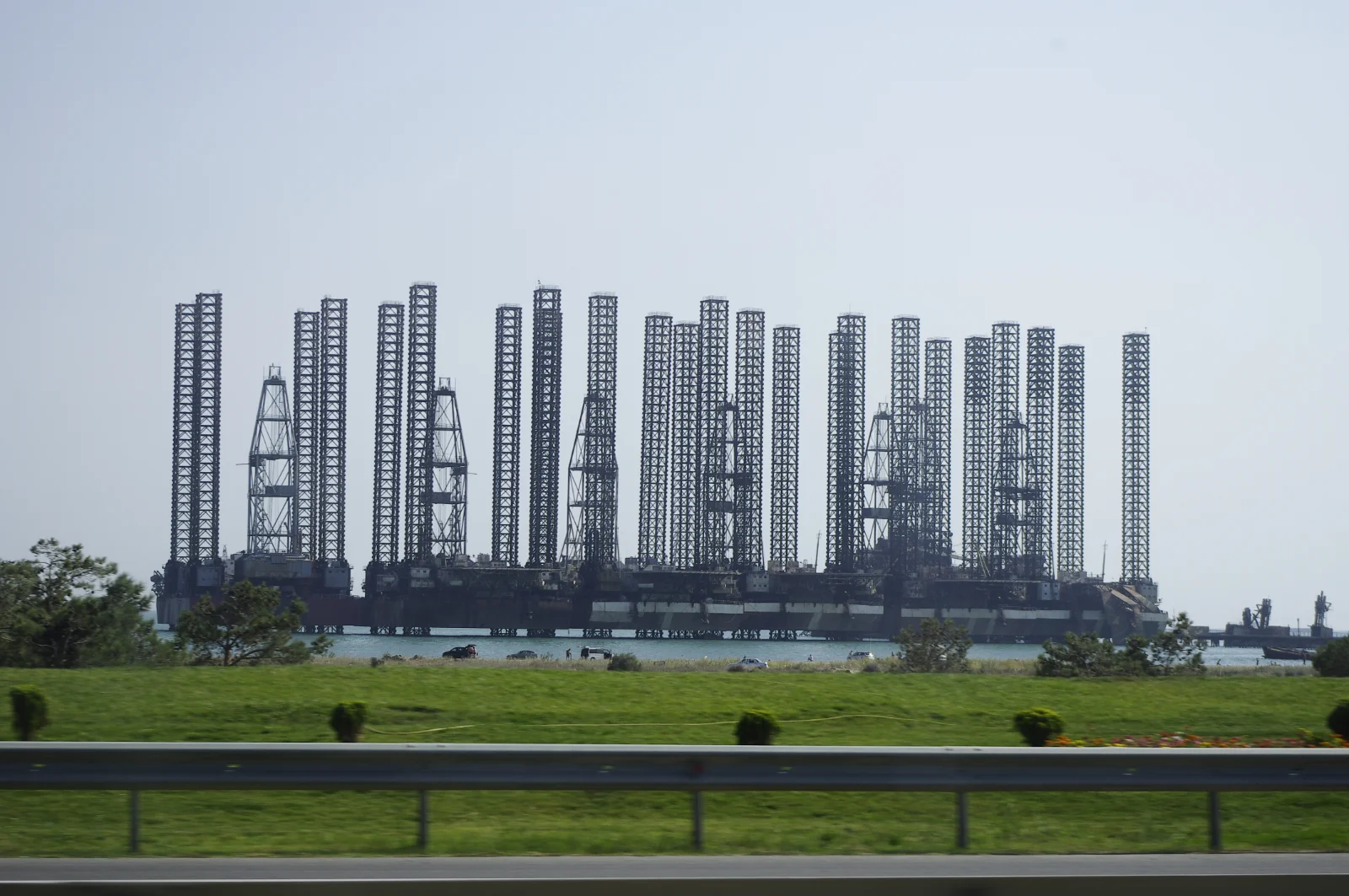 A large manned offshore production platform of the kind used as a central processing facility