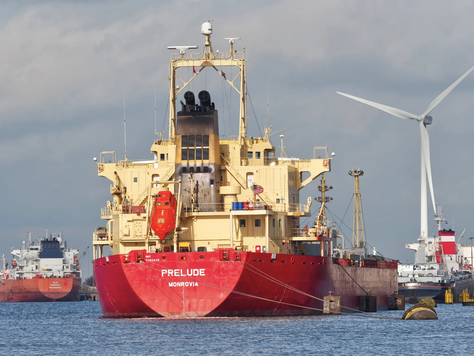Shell Prelude, the floating liquefied natural gas facility, under tow